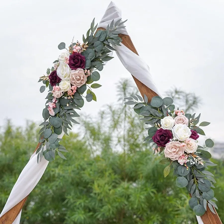 Dấu hiệu cao cấp hoa trắng & burgundy