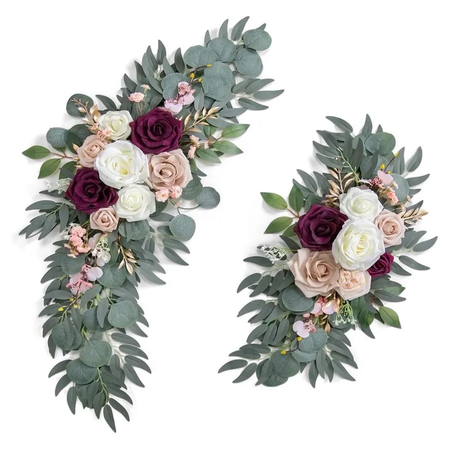 Dấu hiệu cao cấp hoa trắng & burgundy